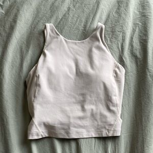 Lululemon align ribbed high neck tank in white opal, size 6